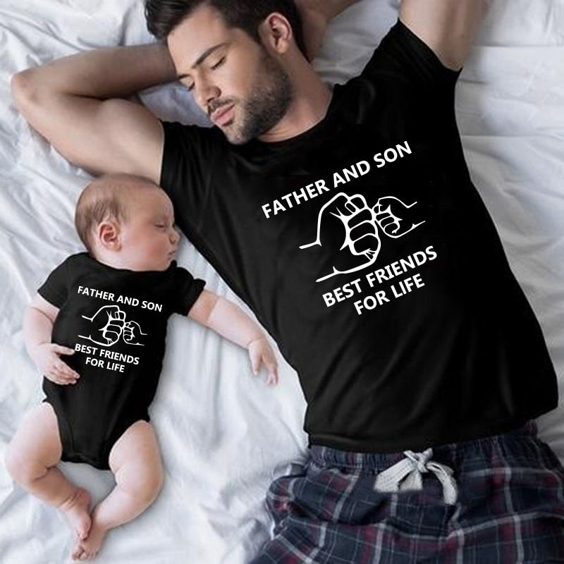 Father and Son Best Friends for Life Cotton Dad T-shirt